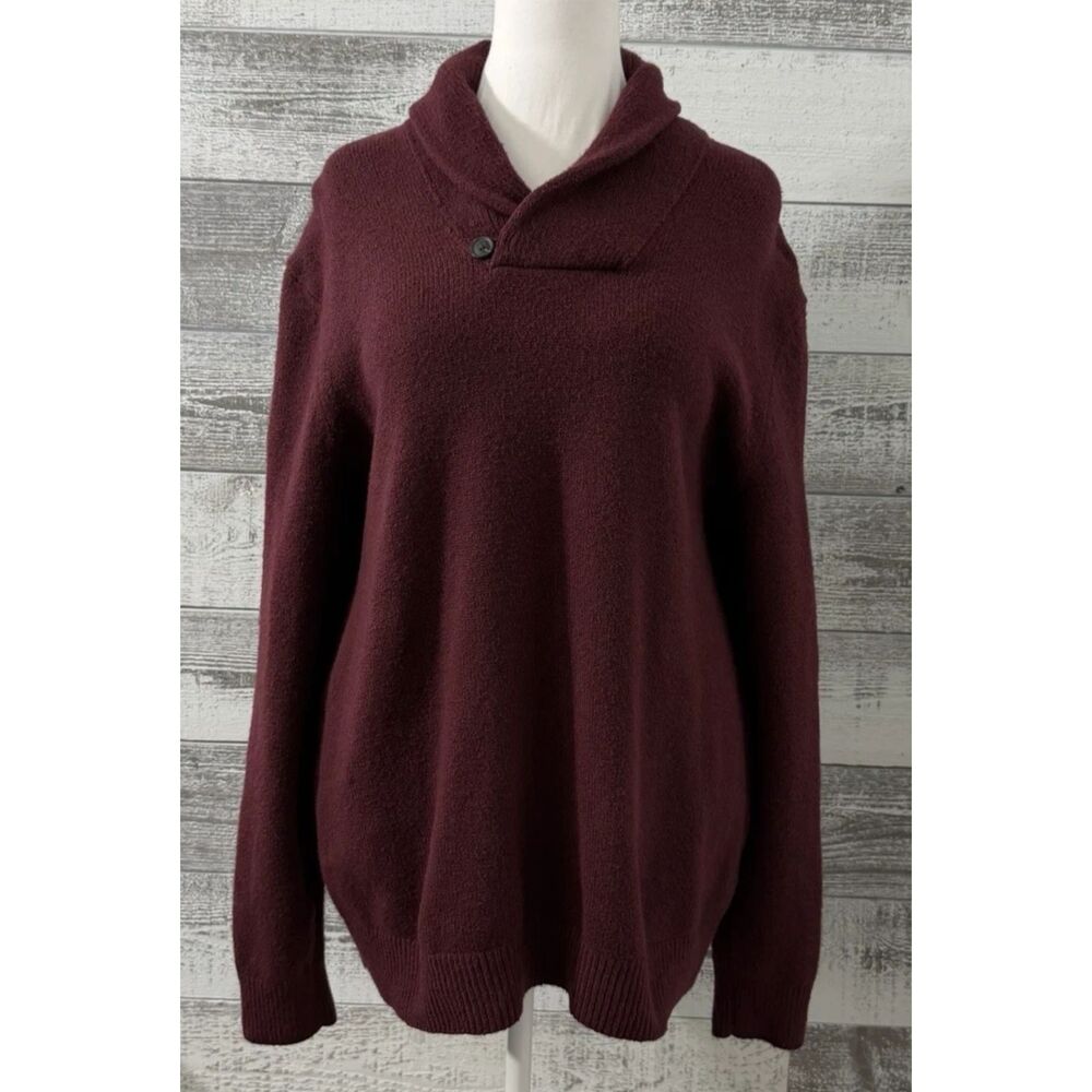 Banana Republic Sweater Women's XL Burgundy Mock Neck Long Sleeve Pullover